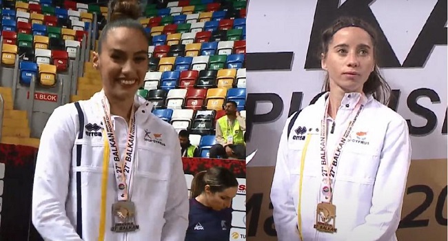 Kıbrıslı Rum atletler, İstanbul’da madalyaları taktılar