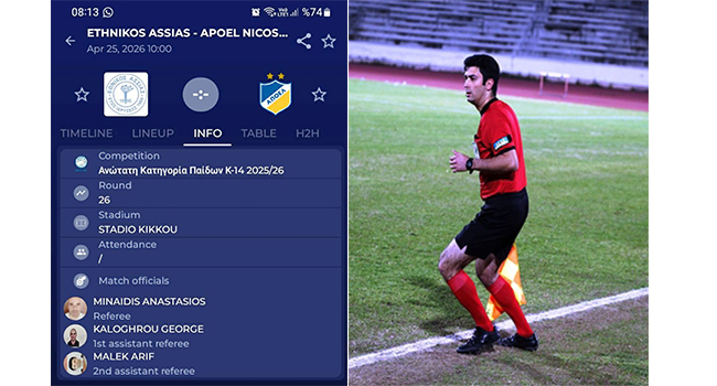 ARİF MALEK, KOP MAÇINDA GÖREVDE